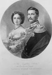Hochzeitsporträt Ihrer Königlichen Hoheiten Prinzessin Victoria (1840-1901) und Kronprinz Friedrich Wilhelm von Preußen (1831-88) 25. Januar 1858, graviert von Carl Sussnapp
